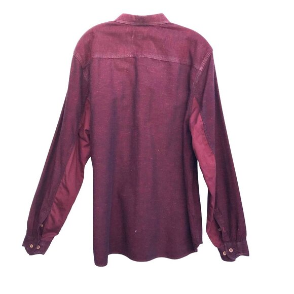 CPO PROVISIONS Mens XL/TG Button Down Long Sleeve Red Cotton Shirt - Picture 2 of 9